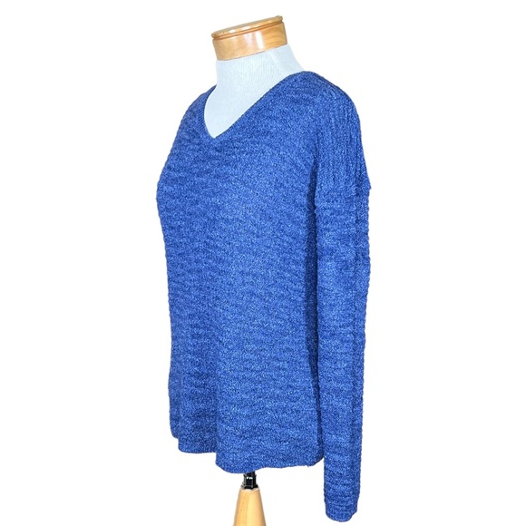 Calvin Klein Jeans Women’s Stretchy Ribbed Textured Denim Look V-Neck Sweater S - Picture 10 of 10